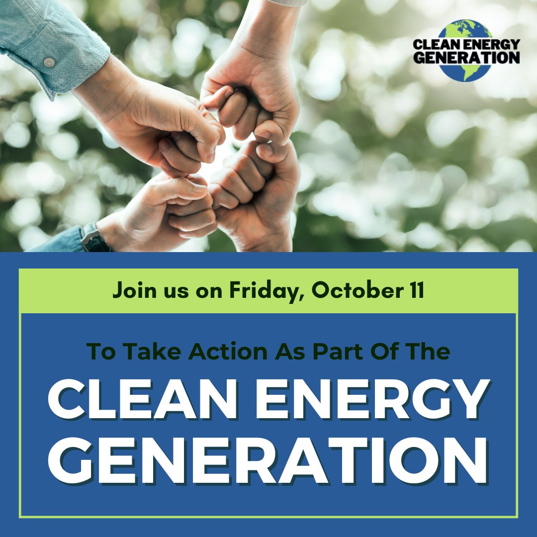 cleanenergyorg's tweet photo. Join us 🗓️ this Friday, Oct 11 at 12 PM ET to learn about opportunities for action, hear updates from SACE's Clean Energy Generation team, and meet others from across the Southeast who are working to create a healthy future. #CleanEnergyGeneration

RSVP: https://t.co/Yd6bAst6k1 https://t.co/BW7okCrMcZ