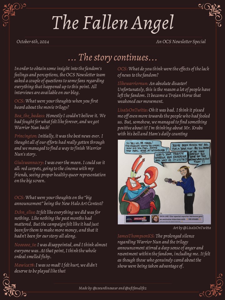 The OCS Newsletter - #WarriorNun tweet media