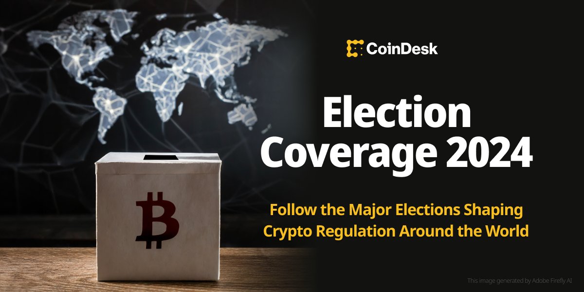 CoinDesk's tweet photo. 🌎 Stay up-to-date with all of the major elections shaping crypto regulation around the world. 

Bookmark this page for the latest election news from CoinDesk's reporters 🔗 https://t.co/QXOOAaOdcC https://t.co/4AdluQGRDd