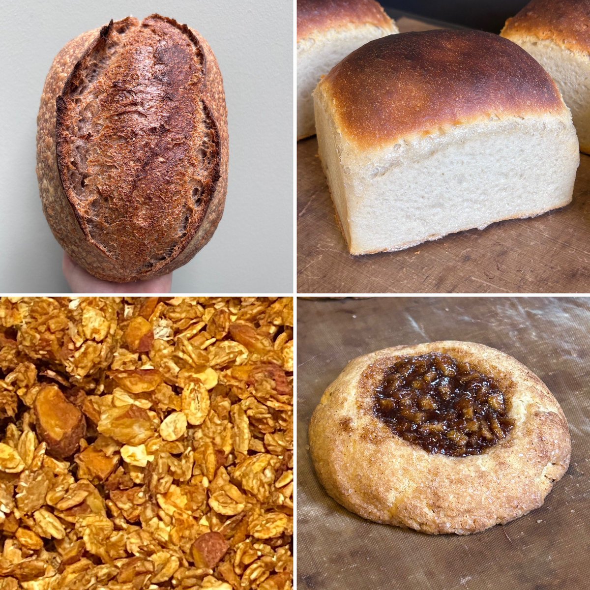 DaintyMonkey's tweet image. SPECIALS
.
⭐️Larkfield Sourdough with freshly milled @Gilchesters Organic Spelt
⭐️Scottish Milk Bread - a celebration of Scottish ingredients: @Mungoswells @MossgielFarm Edinburgh Butter Co @BlackthornSalt 
⭐️Granola
⭐️Apple pie cookies
#edinburghfood #microbakery