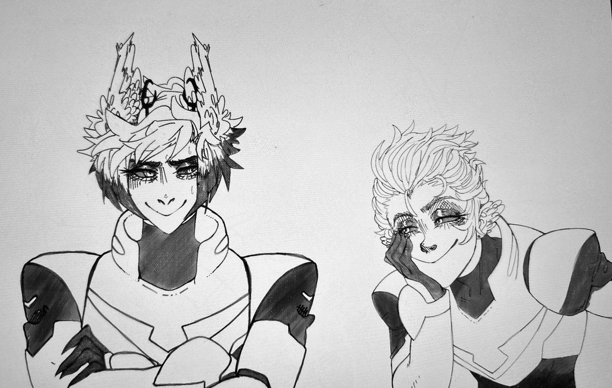 LustyLita's tweet photo. Sneak peek of so far xD 

I love how smug i made Lucifer 😂 night guys!
#radioapplefanart #radioapple #radioappleau #voltronau #alastorxlucifer https://t.co/icX9sBOcIJ
