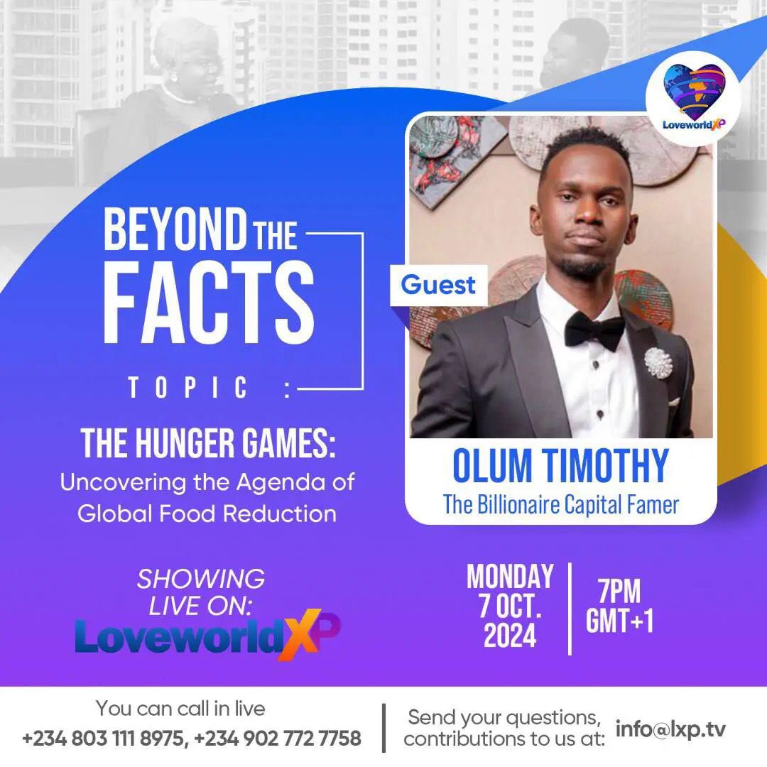 BILLIONAIRE CAPITAL FARMER (@thecapitalevang) on Twitter photo The Lord is hilariously gracious & Kind!
Another huge opportunity has been granted me to share on how we as African Youths can counter Global Food Reduction.
Watch me live tomorrow <a href="/loveworldxp/">Loveworld XP</a>
Thank you <a href="/goldie_bee09/">VOICE OF TRUTH🥇</a>
Thank you my father Pr Chris.
We move🔥🔥🔥 The Lord is hilariously gracious & Kind!
Another huge opportunity has been granted me to share on how we as African Youths can counter Global Food Reduction.
Watch me live tomorrow <a href="/loveworldxp/">Loveworld XP</a>
Thank you <a href="/goldie_bee09/">VOICE OF TRUTH🥇</a>
Thank you my father Pr Chris.
We move🔥🔥🔥