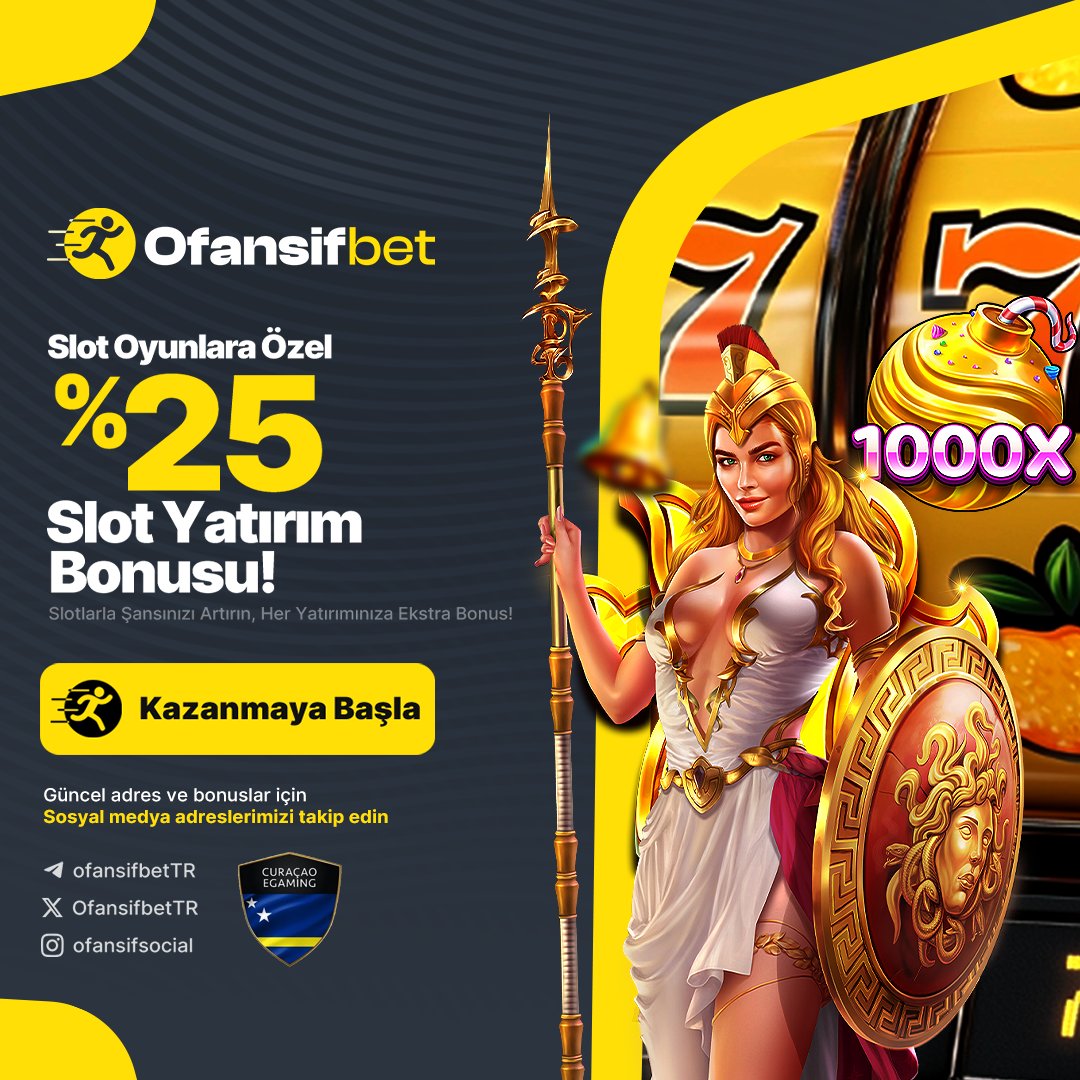 👑 #OFANSİFBET’ten,

✅ SLOT YATIRIM BONUSU!

🔥 YAPACAĞINIZ MİNİMUM 50 TL YATIRIMA

🎁 %25 SLOT YATIRIM BONUSU!

🔗 u16p.com/ofansifsosyal

#casinoslot #bonus #denemebonus #kupon