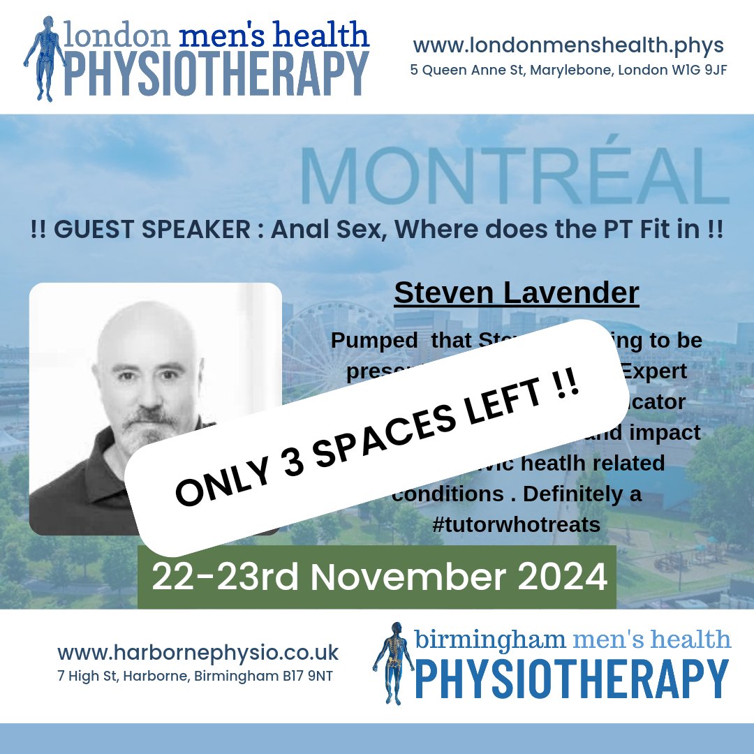Gerard Greene Physiotherapist π¨βπ» (@gerardgreenephy) on Twitter photo Montreal : Men's Health Physical Therapy Course ( 3 places left) <a href="/pelvicroar/">pelvicroar</a>
eventbrite.ca/e/mastering-ma⦠Montreal : Men's Health Physical Therapy Course ( 3 places left) <a href="/pelvicroar/">pelvicroar</a>
eventbrite.ca/e/mastering-maβ¦
