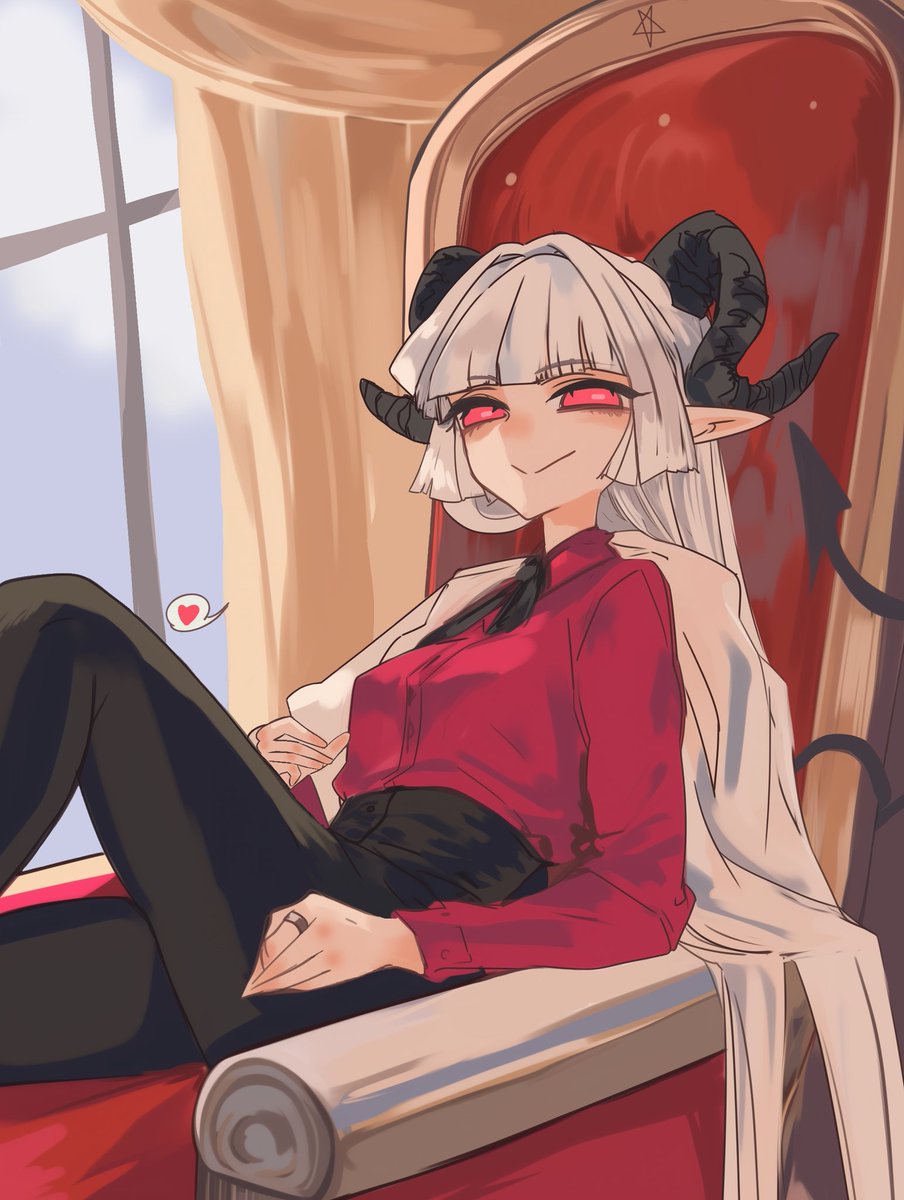 GodupX's tweet photo. The first painting of October #Helltaker #Baphomet #地狱把妹王 https://t.co/I2N6lMcPzR