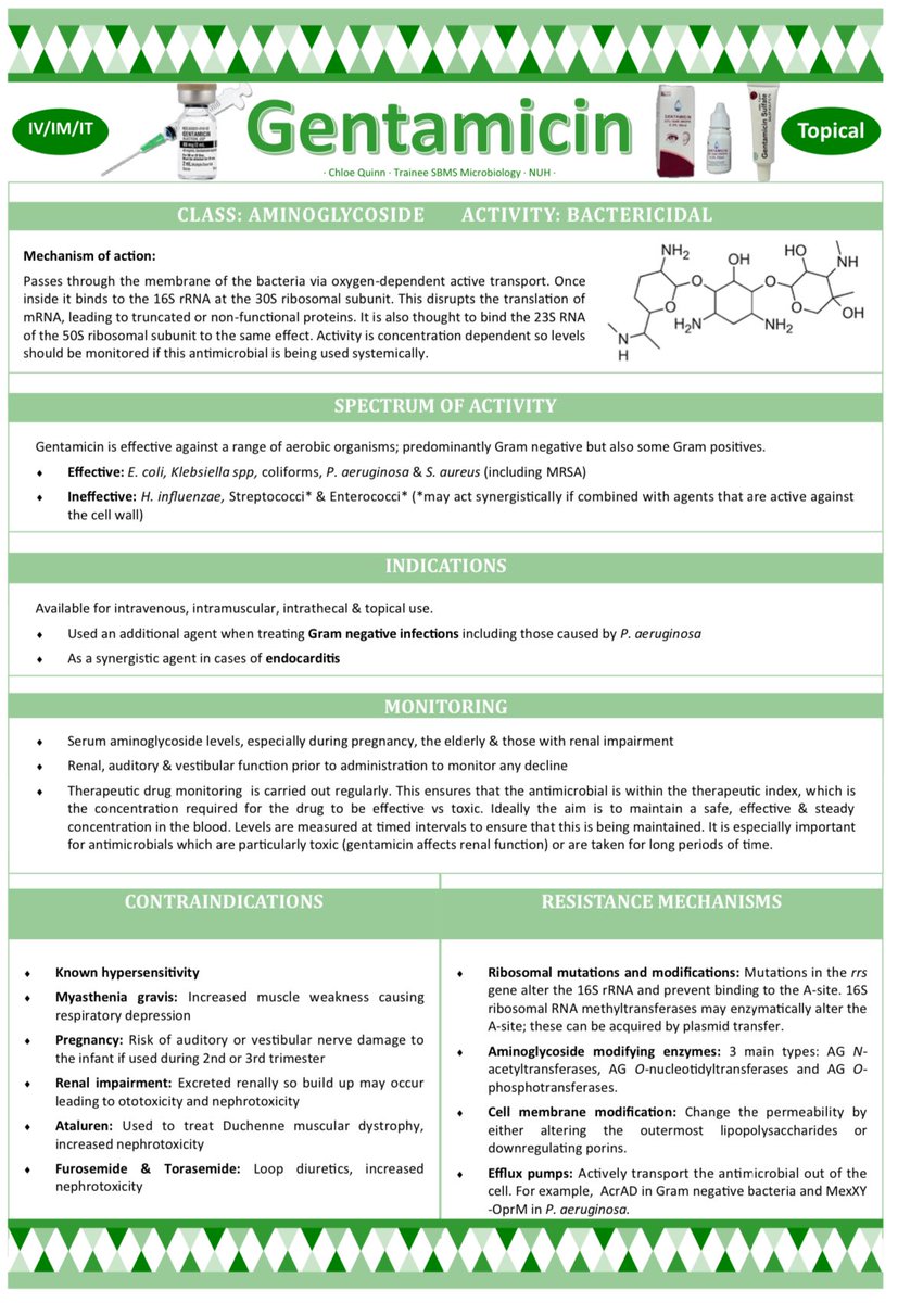 NUH_Micro (@nuh_micro) on Twitter photo A new month means a new antibiotic of the month!  
This one comes from Chloe one of our trainee specialist BMS’ on gentamicin. 
We put these above our MALDI computer so when the plates are drying staff can read them and learn more about antibiotics! 🦠🦠💊💊 A new month means a new antibiotic of the month!  
This one comes from Chloe one of our trainee specialist BMS’ on gentamicin. 
We put these above our MALDI computer so when the plates are drying staff can read them and learn more about antibiotics! 🦠🦠💊💊