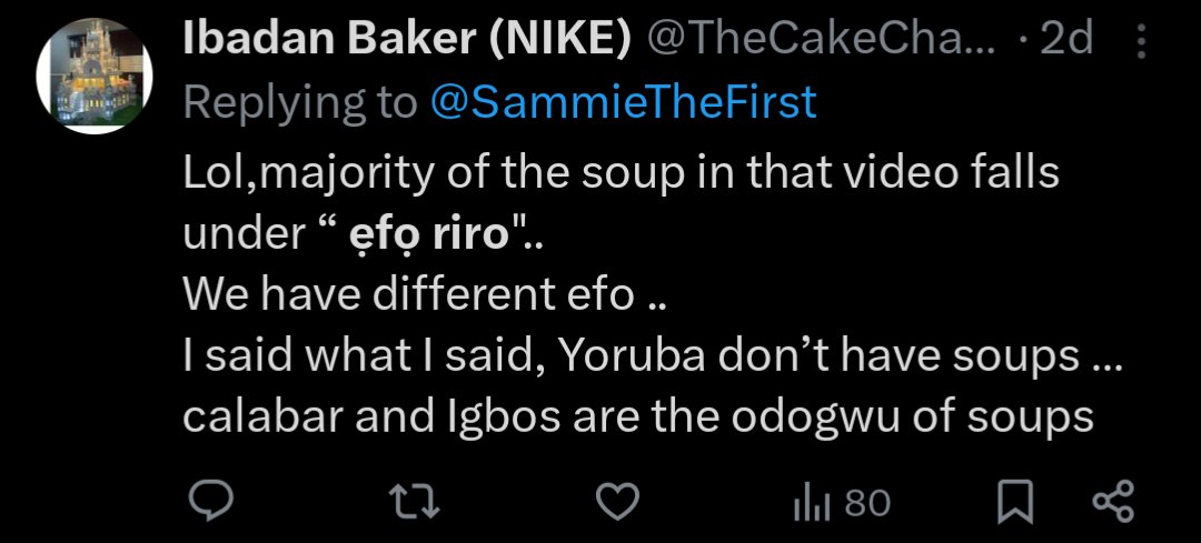 For those who do not understand where this is coming from, let me just present these screenshots.

1. "Ngbati-ngbati" is a denigrative word people use when they want to mock Yorùbá people. Why would a Yorùbá Chef call Yorùbá foods "ngbati-ngbati Yorùbá food"? Is that not self