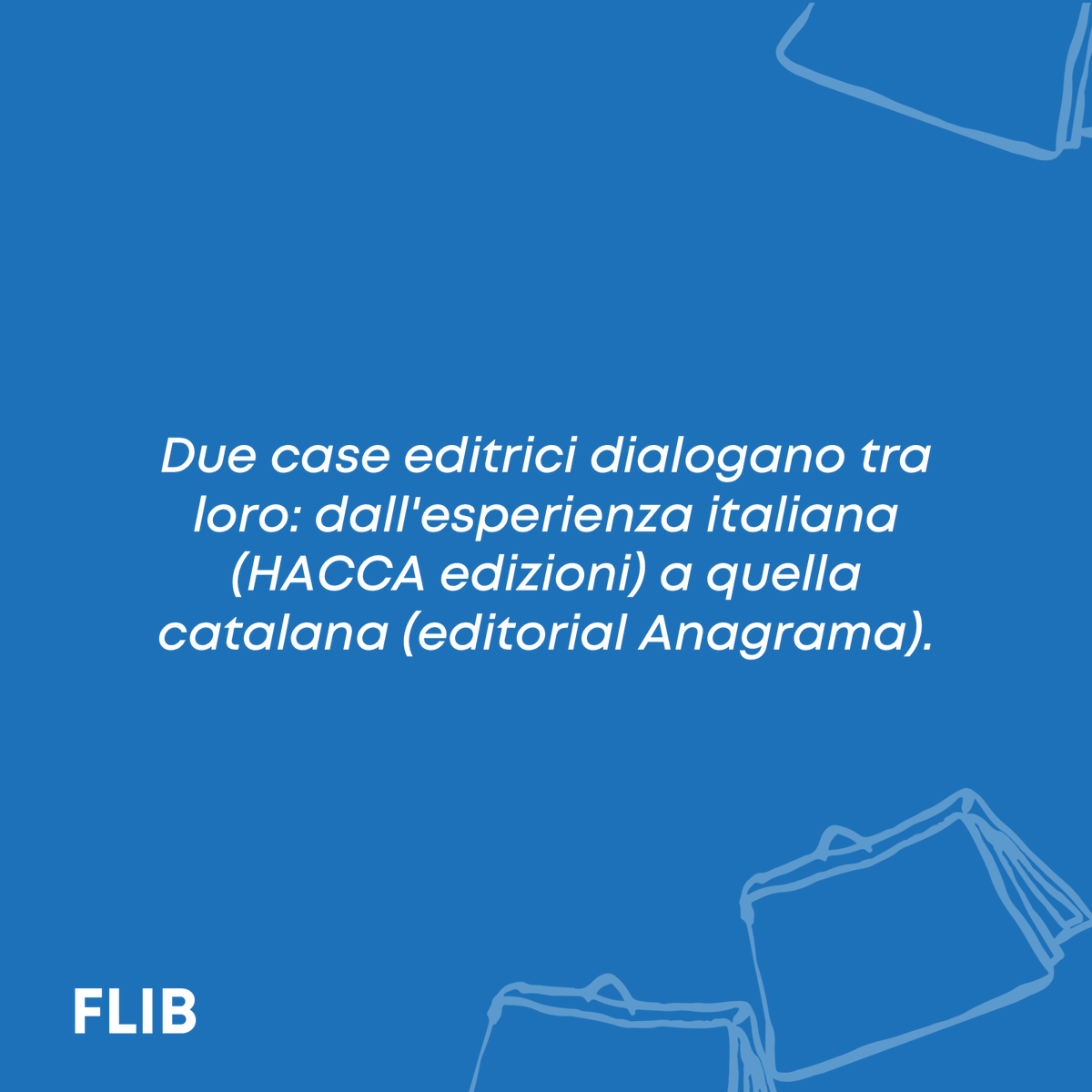 📖 Qui és una editorial?
Sí, ha llegit bé... qui és, no què és!

Contestaran aquesta pregunta Francesca Chiappa de <a href="/Haccaedizioni/">Hacca edizioni</a> i @FerranMJ de <a href="/AnagramaEditor/">Editorial Anagrama</a> !

#FLIB2024 #Barcelona