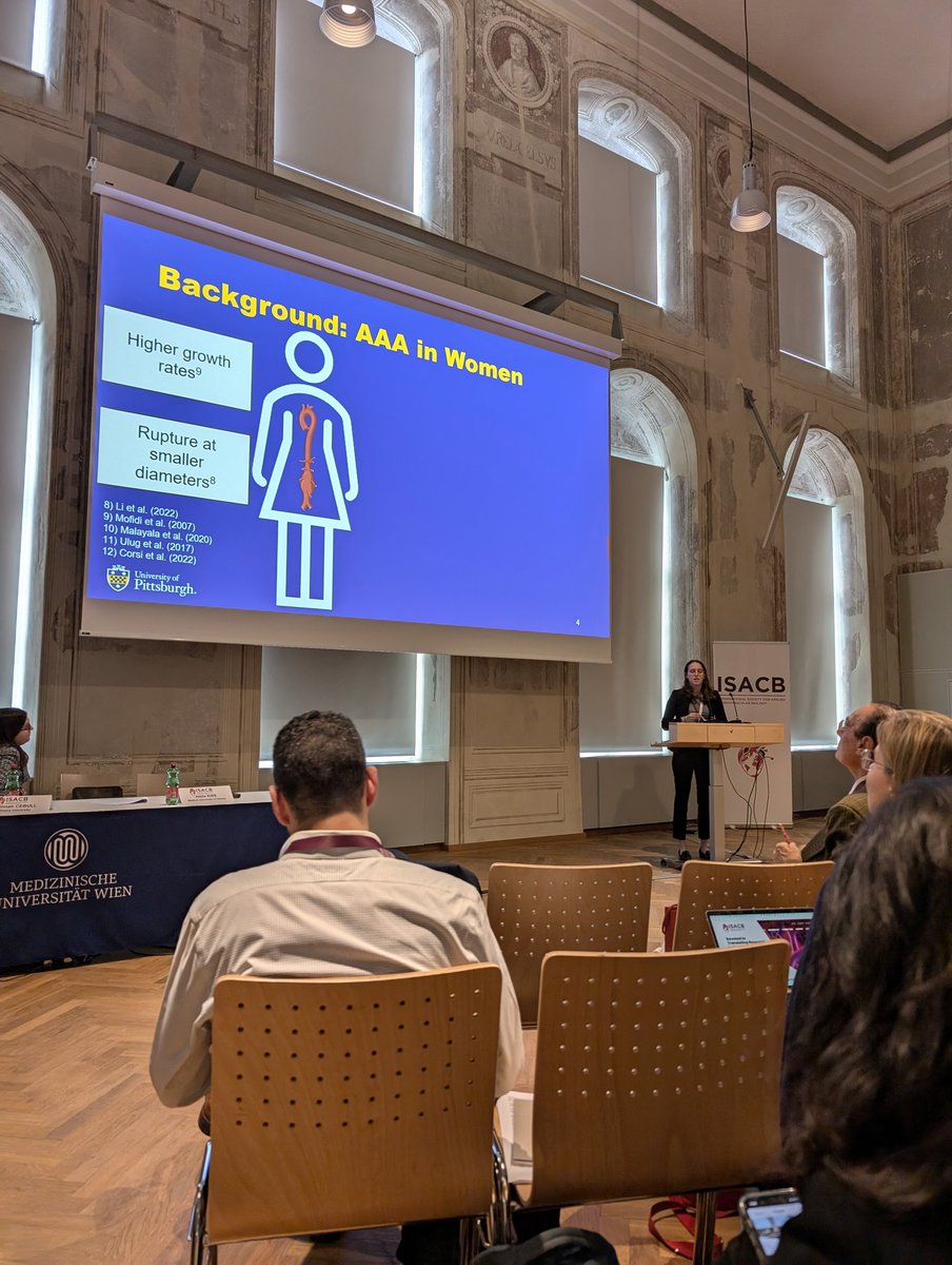 Great science from <a href="/PittVbl/">Vorp Lab</a> <a href="/PittBioE/">Pitt Bioengineering</a> presented at #ISACB24 <a href="/AppliedCVB/">ISACB</a>! Sex-differences in AAA 👏🏻👏🏻
