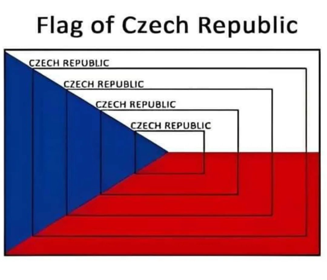 Anthony Bonato (@anthony_bonato) on Twitter photo The Czech flag contains infinitely many Czech flags The Czech flag contains infinitely many Czech flags