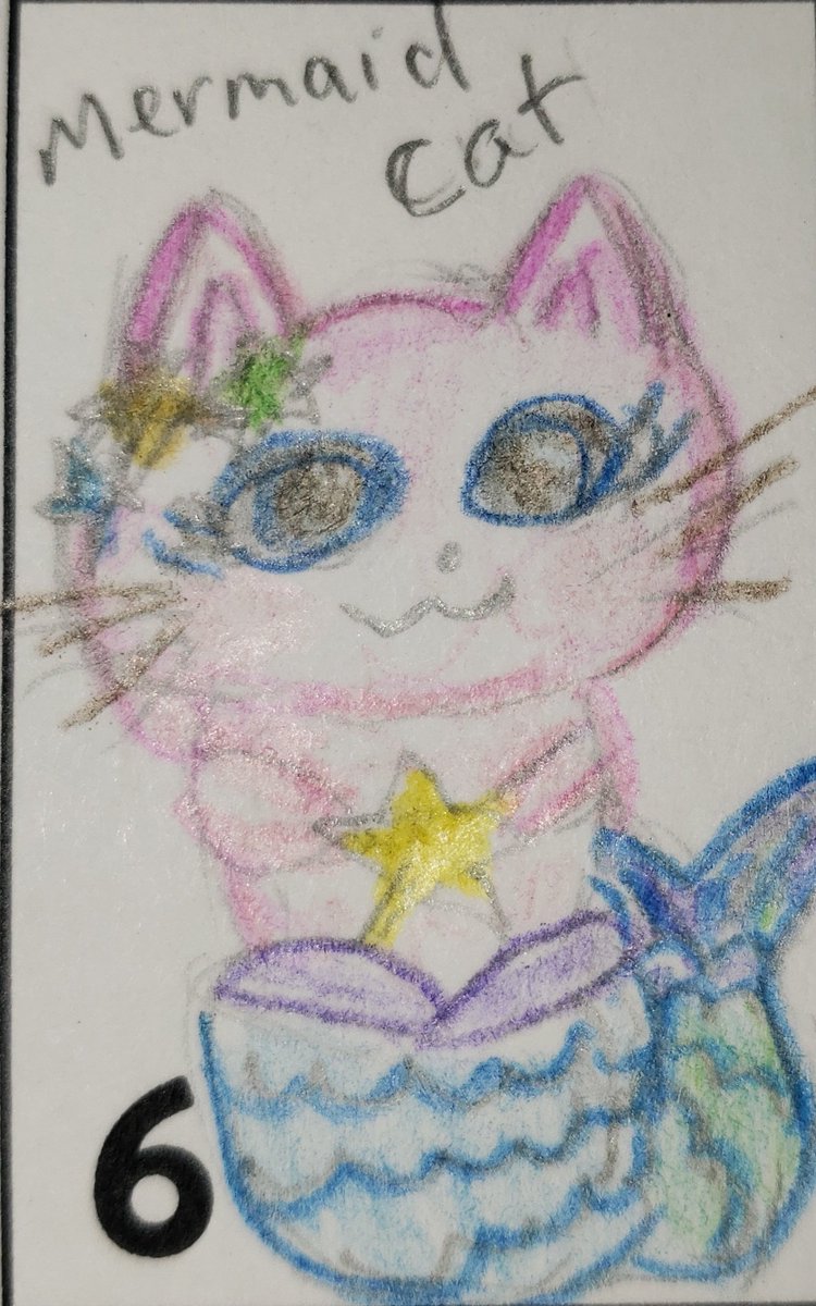 GamingWithMim's tweet image. Todays doodle is a mermaid cat 🧜‍♀️😺
#MimArt