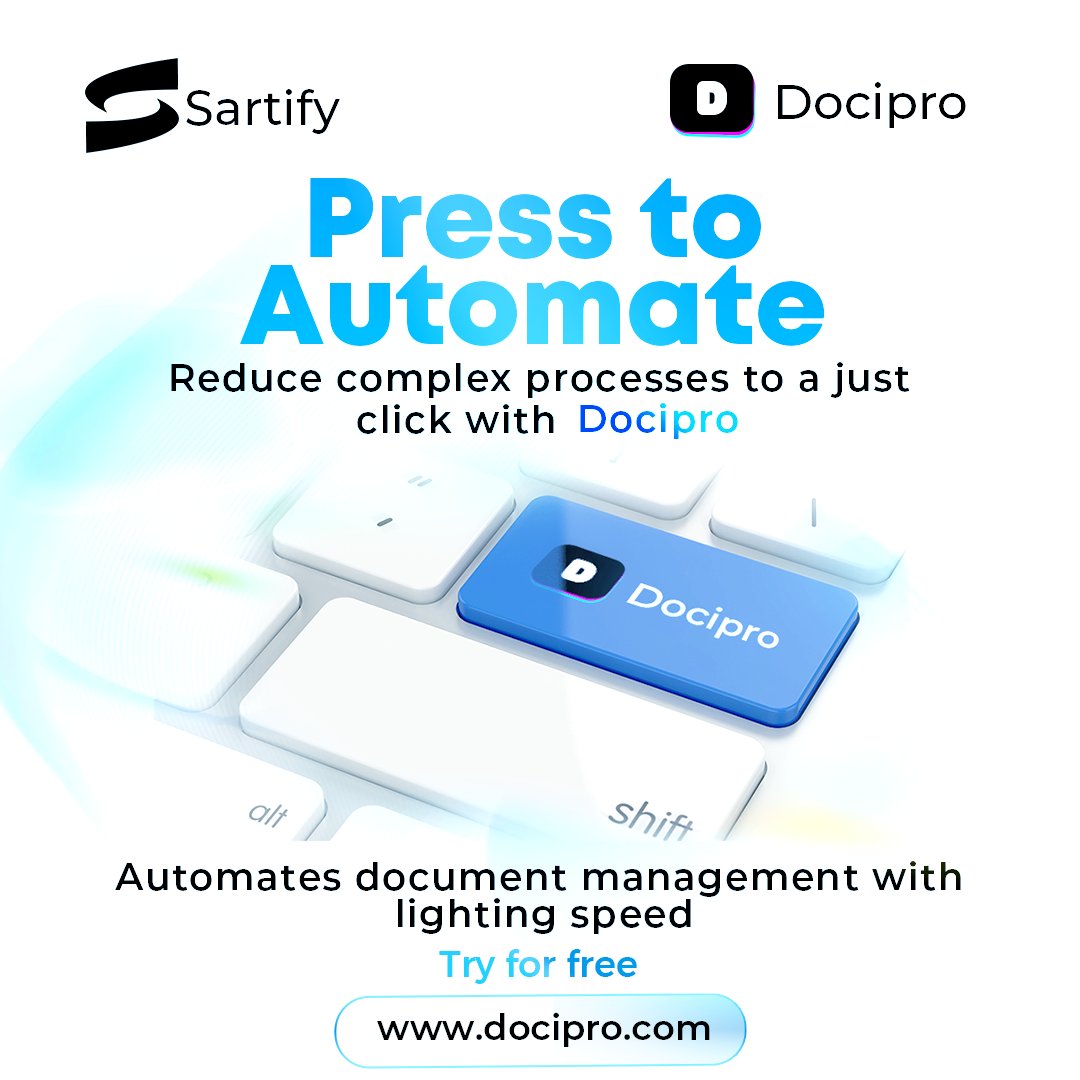 Press to Automate and say goodbye to time-consuming tasks. 

#docipro #sartify #CFC #MUFC #Morara #DorkMAGA #AI #Automation #memefi #2024 #sstvi