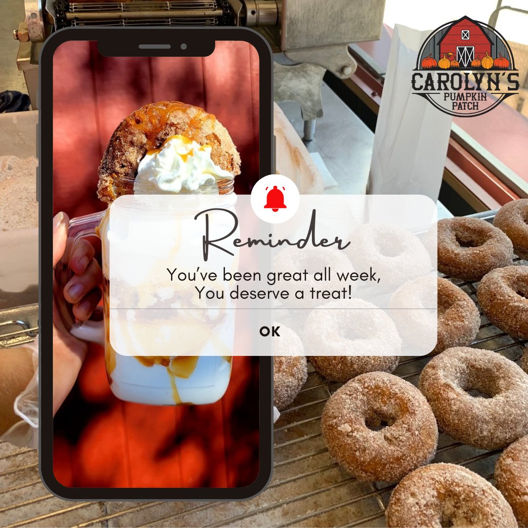 From our famous Pumpkin Donuts to our Wine Slushies, we've got the BEST treats at Carolyn's waiting for YOU!  Check out all the food and beverage options as you plan your day at the Pumpkin Patch: carolynspumpkinpatch.com/shopping-and-f… 

#kc #kcmoms #kcthingstodo #pumpkinpatch #pumpkins