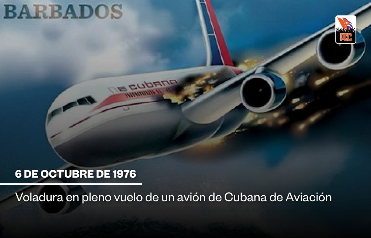 El 6 de octubre de 1976 un acto terrorista arrebató la vida de 73 personas en el vuelo regular CU-455 de Cubana de Aviación. Hoy, recordamos a las víctimas de este acto atroz y reafirmamos nuestro compromiso de luchar contra el terrorismo en todas sus formas. #NoAlTerrorismo