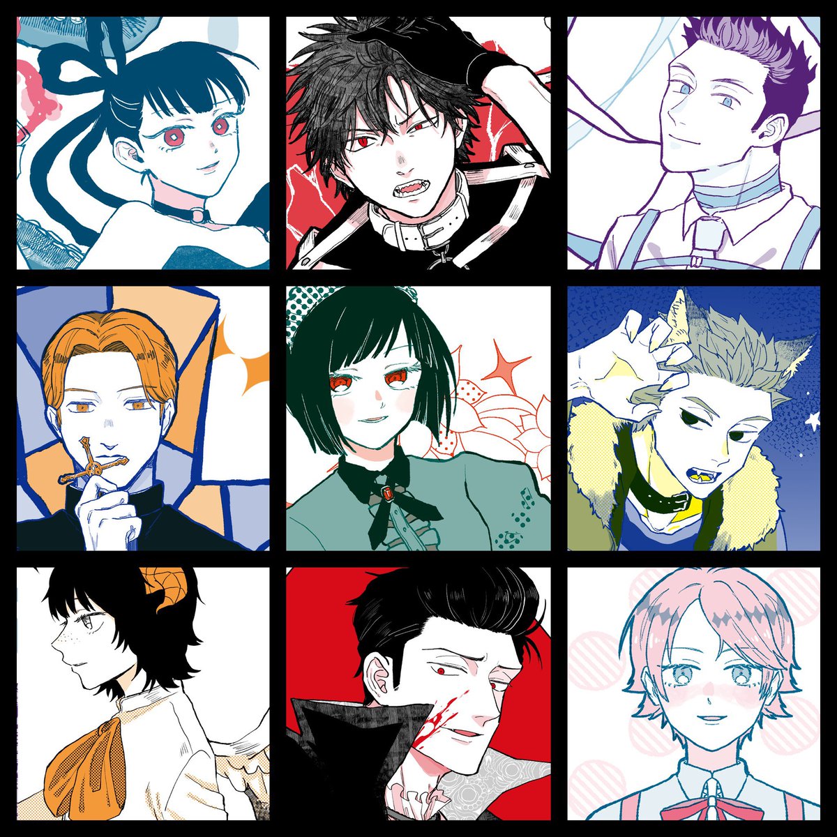 10/14🎃吾が手に引き金を38神戸
1号館B10a「凡庸」にて頒布予定

【BOO!】
138×138の正方形サイズ/イラスト16枚/500円
ハロウィン仮装18歳組イラスト本👻🍭
リソグラフでの2色刷りなので、こちらのサンプルとは色合いや質感に違いが出るかと思います。
かすれやムラ等もぜひお楽しみください❣️ 