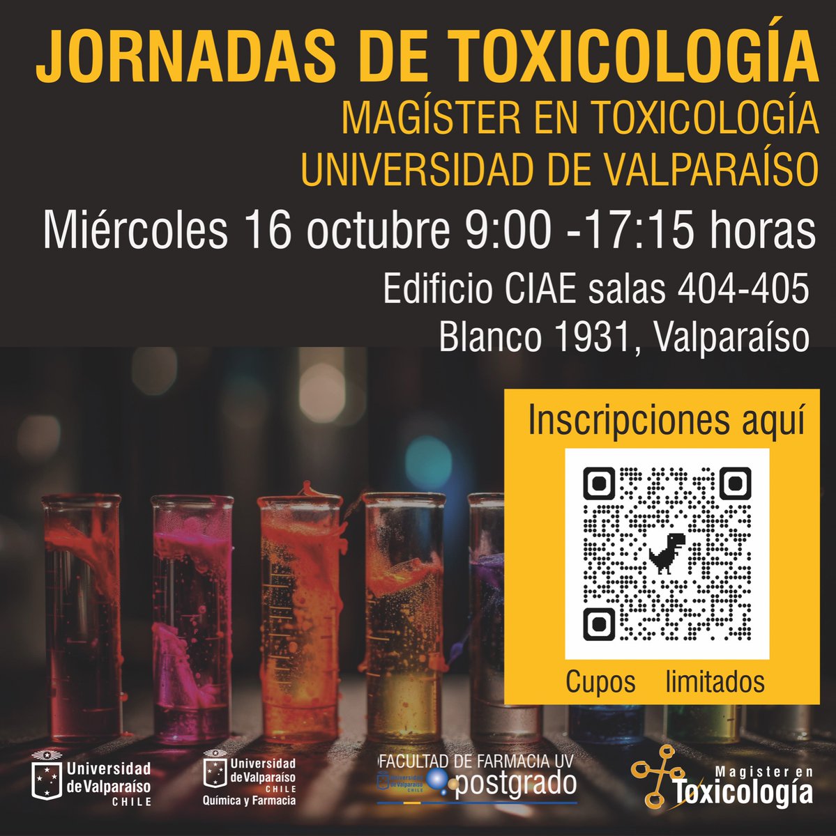 ladetoxuv's tweet photo. Después de un par de años sin postear retomo la difusión científica de la #toxicología contando las cosas que hacemos en la @facultaddefarm1 de la @uvalpochile  y comentando aspectos científicos que pueden ser de interés. Comienzo con la invitación a las II Jornadas del MagTox ! https://t.co/TkBPYU9yJ1
