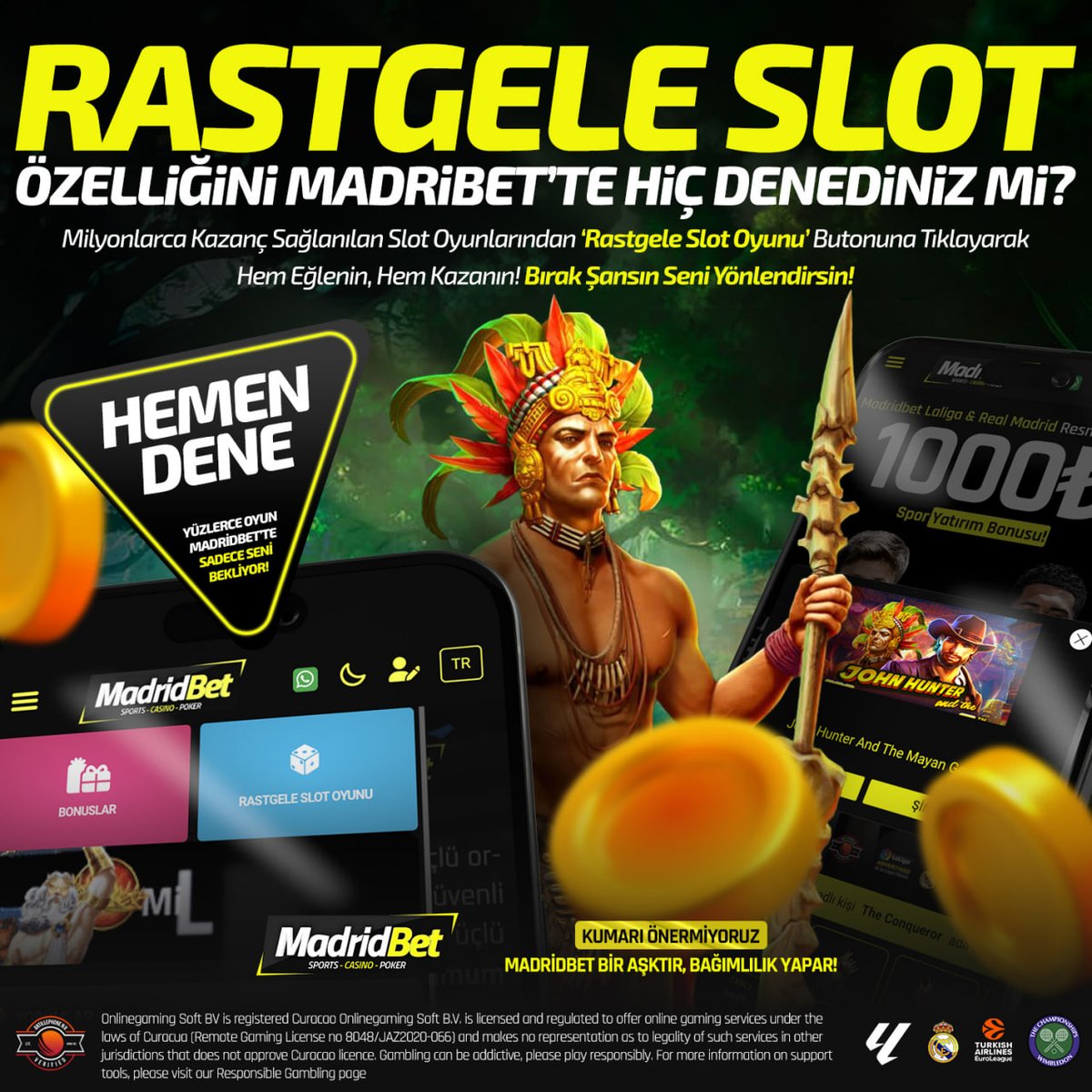 🎰 MadridBet'in "Rastgele Slot" Özelliği ile Şansını Sürprizlere Bırak! 🎰

🔔Hangi oyunu deneyeceğine karar veremiyor musun? İşte tam sana göre bir özellik! Sadece MadridBet' te bulabileceğin Rastgele Slot ile her seferinde farklı bir heyecan yaşa! Şansını sürprizlere bırak ve