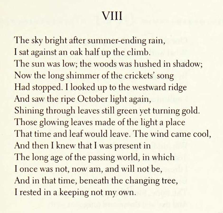 Another Wendell Berry. 

(Afternoon where you are?

Read it.)