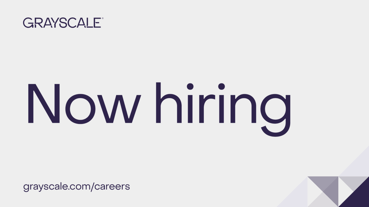 Opportunities await at the crossroads of #crypto and traditional finance. Our team is growing, and we're seeking qualified candidates to join. 

Browse available opportunities: grayscale.com/careers