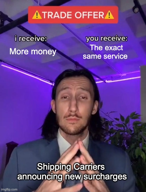 UPS &amp; FedEx announced a new fuel surcharge increase