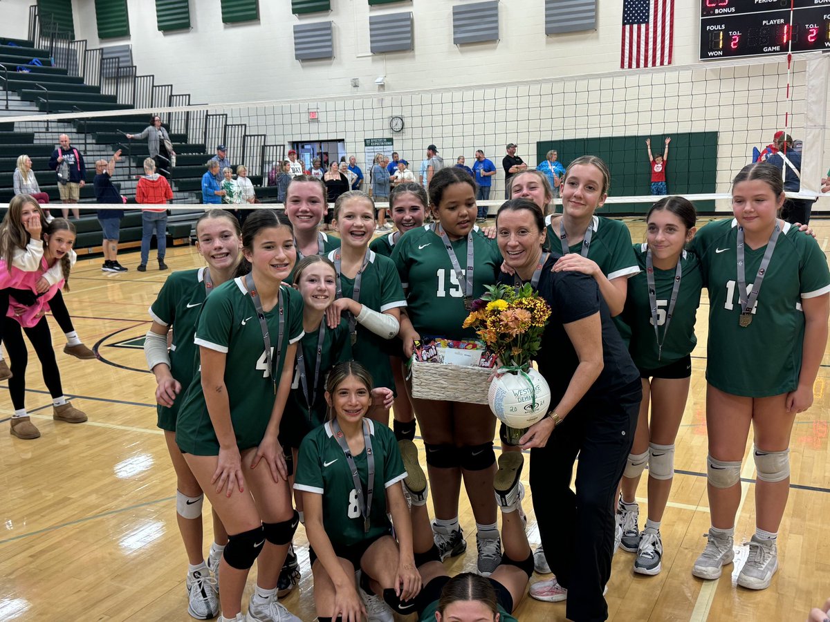 Congrats to our 7th grade volleyball team on their Cleveland West Conference championship and undefeated season! Coach Welsh and the players did an amazing job! 16-0!