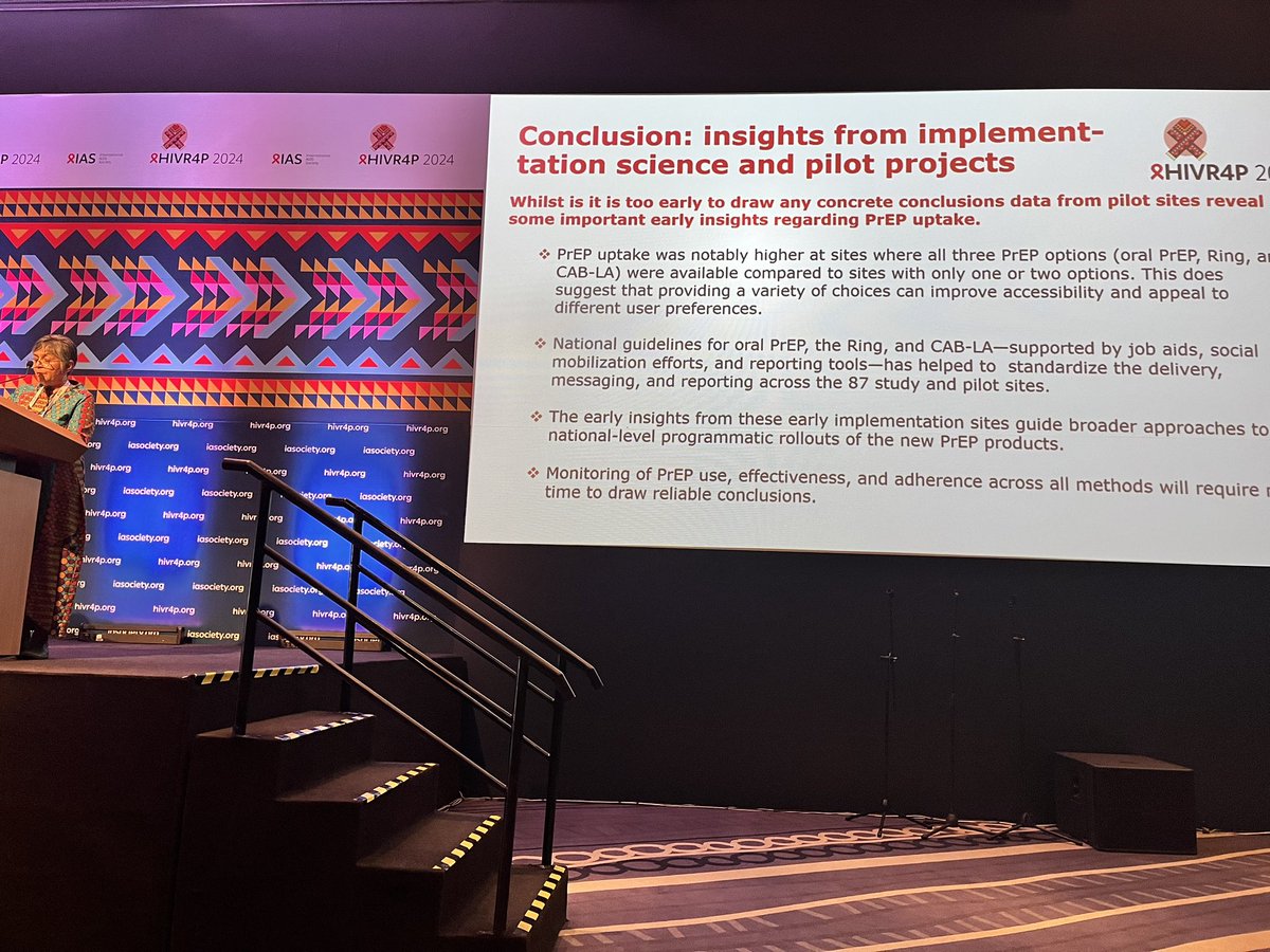 ivansegy47's tweet image. “PrEP uptake is higher at facilities were all 3 options (oral, ring, and CAB PrEP) are available” Hasina Subedar from South Africa’s DoH #HIVR4P2024