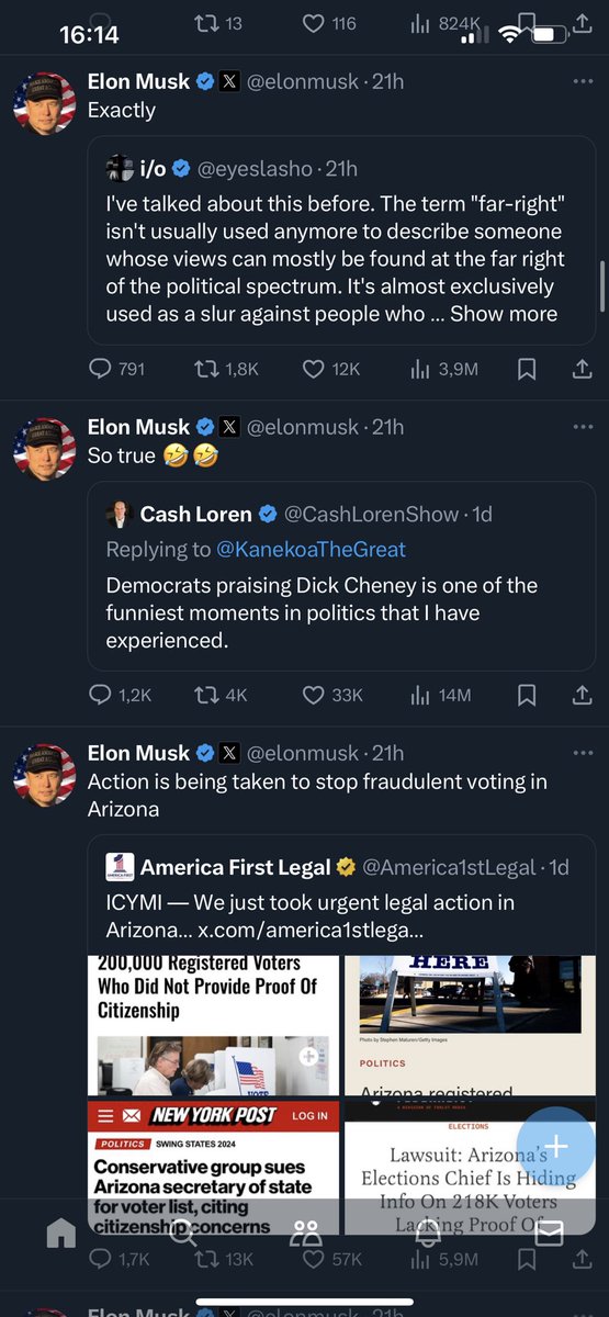 what the hell is going on with X, just opened mine For You page to see it filled up with only Musk tweets and reposts

I used to love Twitter for the ideas and community, but now it turned into Musk’s personal propaganda machine