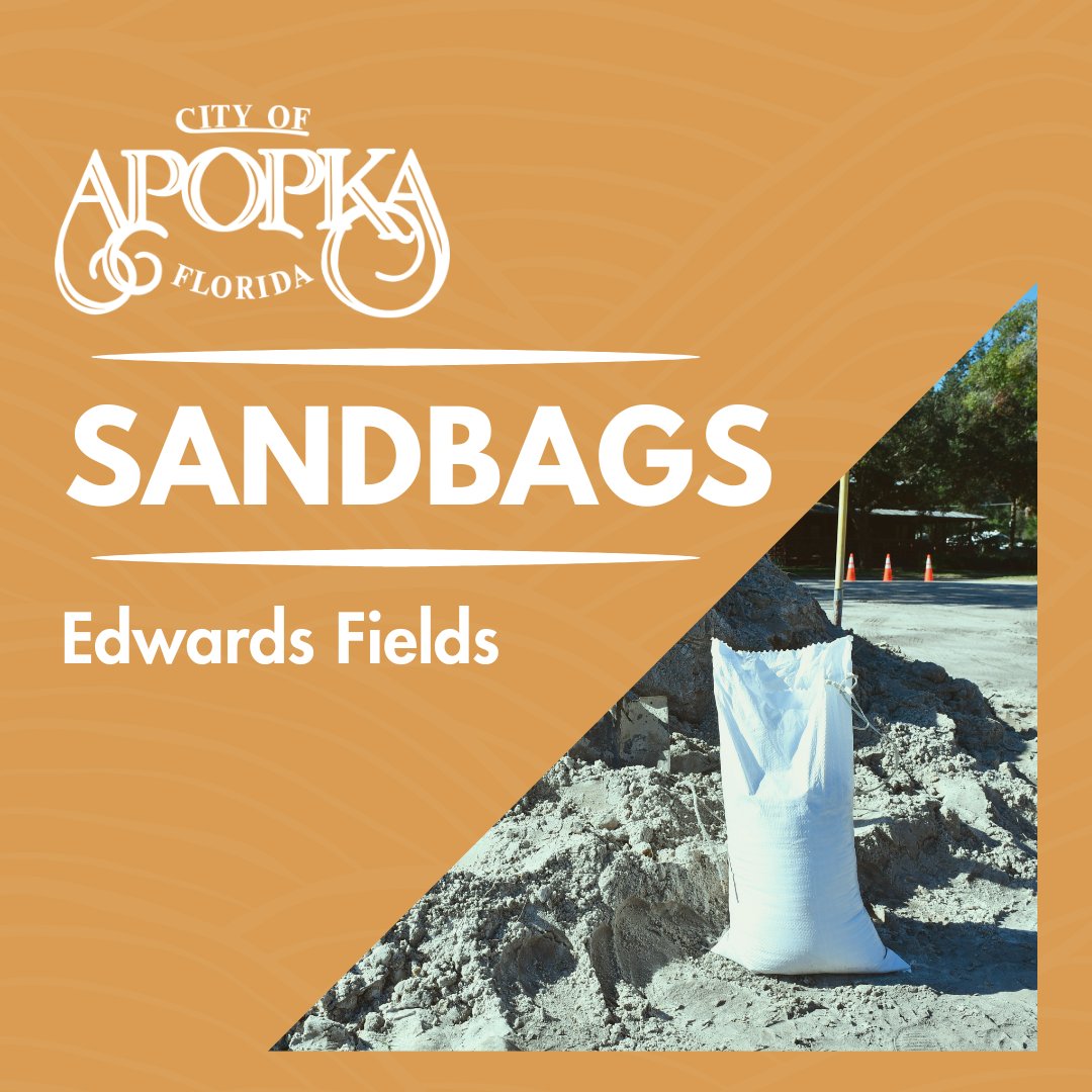 Sandbags available to Apopka residents starting at 12 PM on Sunday, October 6, 2024. nextdoor.com/city/post/3618… via <a href="/Nextdoor/">Nextdoor</a>