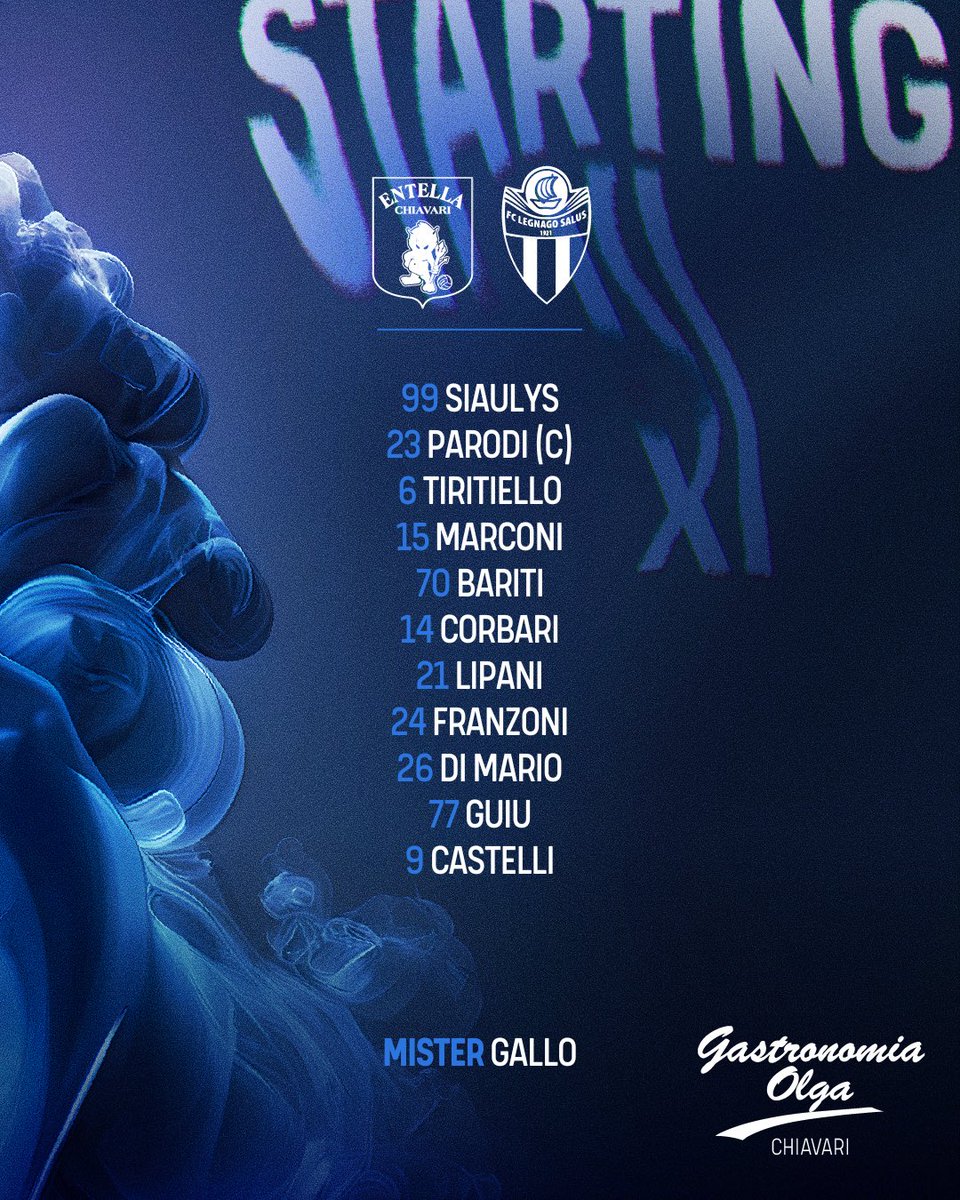 ⚽️ | FORMAZIONE

Gli 11 biancocelesti per Entella-Legnago 
#ForzaEntella #UnaSolaSquadra