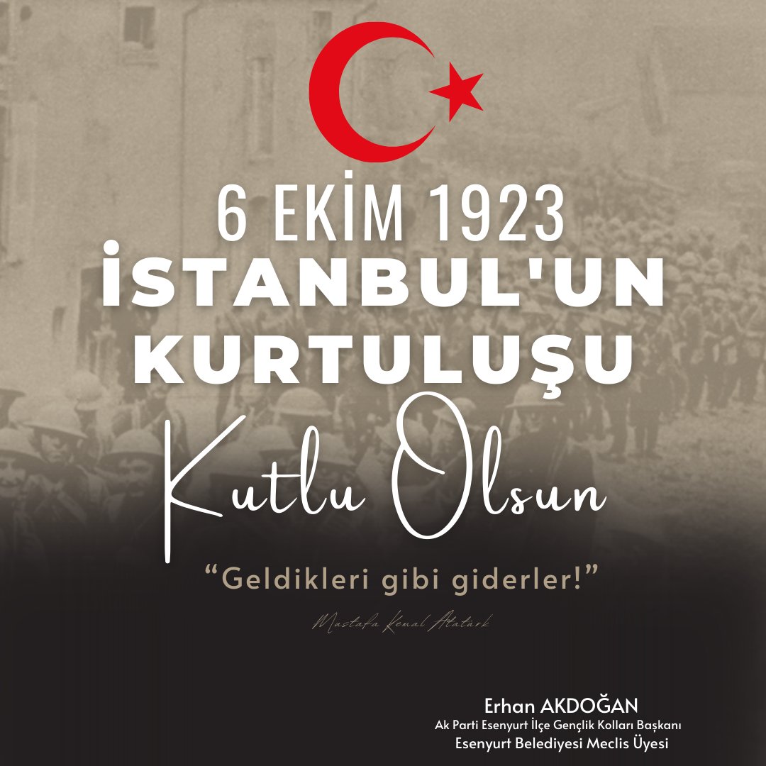akgencesenyurtt's tweet photo. "Geldikleri gibi giderler."

İstanbul'un Kurtuluşu'nun 101. yıldönümü kutlu olsun. https://t.co/RTj68Ijmuc