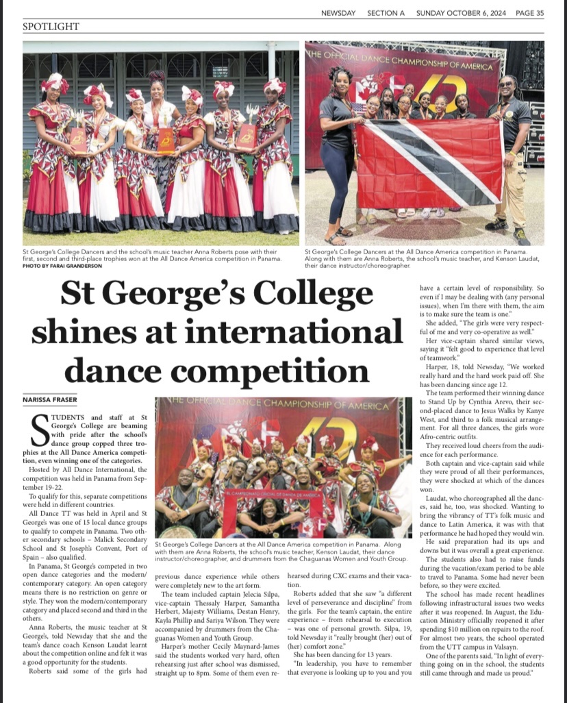 rhopico's tweet photo. Students and staff at St George’s College are beaming with pride after the school’s dance group copped three trophies at the All Dance America competition, even winning one of the categories. https://t.co/QIuAn4gzJ8