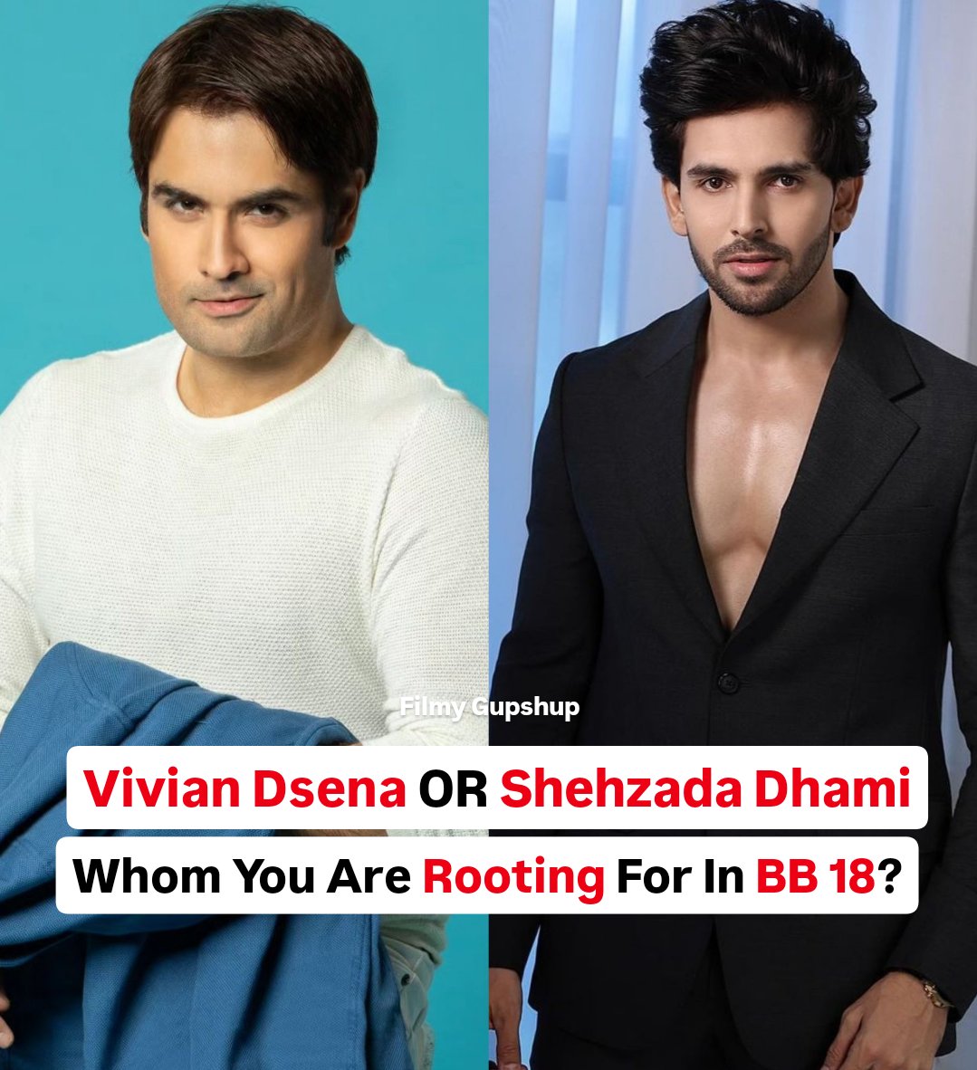 Vivian Dsena Or Shehzada Dhami 

Who is your favorite Bigg Boss 18 contestant this year?? 

Comment below 👇

#VivianDsena #ShehzadaDhami #BB18 #BiggBoss18