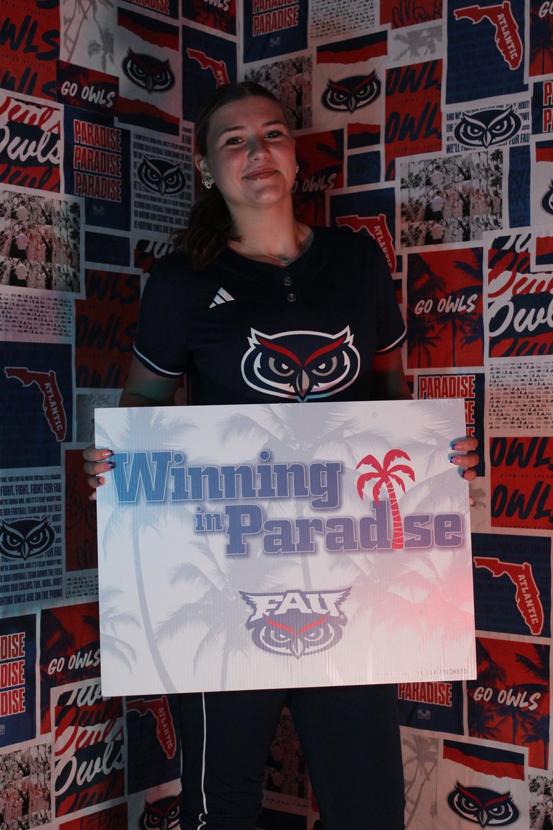HHolloway2026's tweet image. Cannot wait for the next four!!! Go Owls!!! @FAUSoftball @CoachJordanSB @newmz4 @CoachPetikS @sluggers_16U