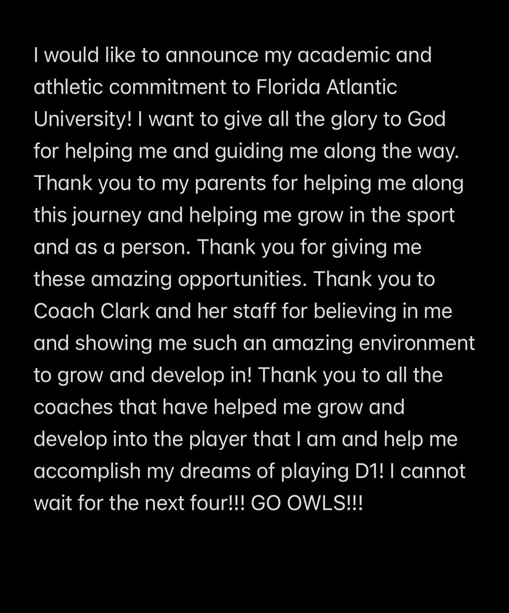 HHolloway2026's tweet image. Cannot wait for the next four!!! Go Owls!!! @FAUSoftball @CoachJordanSB @newmz4 @CoachPetikS @sluggers_16U