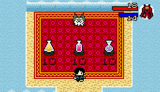 "Can you handle his strongest potions?"

New Potion Seller Drakid, he gives your monsters permanent stat buffs among other things.

#monstertamer // #gamedev // #roguelite