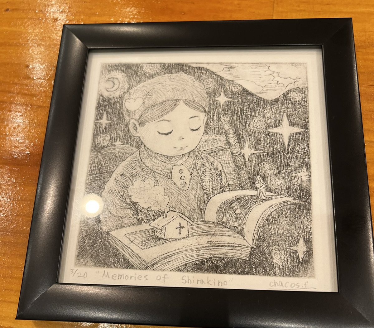 コケティシュな銅板画、フジタの作品 もしスマホが無ければ、自分は自分の版画作品のエディション管理などは