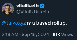 It's like poetry, it rhymes🥁

Based rollups are the way <a href="/taikoxyz/">Taiko.eth 🥁</a>