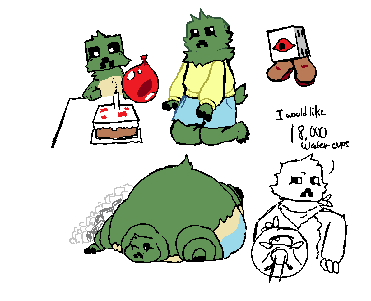 EggDude11's tweet photo. mspaint creeper doodles ( and a dice for fun ) https://t.co/xOKdu1foTK