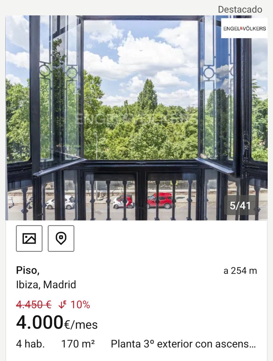 Catesomi's tweet photo. Es meridiano, en España, a mayor presupuesto, mas sentido alquilar.

🔥En medio de la mayor burbuja de alquiler, pisos en zona prime con vistas al retiro y PER 50 no se alquilan.

¿Cómo puede ser?

Muy fácil. 
Somos un país semipobre, donde existen 4 demandantes de alquiler prime/caro.

Las fortunas LATAM compran, no alquilan. Vienen con el chip de seguridad y protección patrimonial.

Tenemos una tara. Alquilar es tirar el dinero y preferimos comprar.

Los boomers, que apoyan a sus hijos económicamente, solo lo hacen vía entrada para compra,.no alquiler.

La demanda se concentra en vivienda mediana y pequeña. Baja natalidad, presupuesto, solteros/separaciones/divorcios. 

La oferta de vivienda prime de gran tamaño para destino vivienda habitual, no encuentra match.