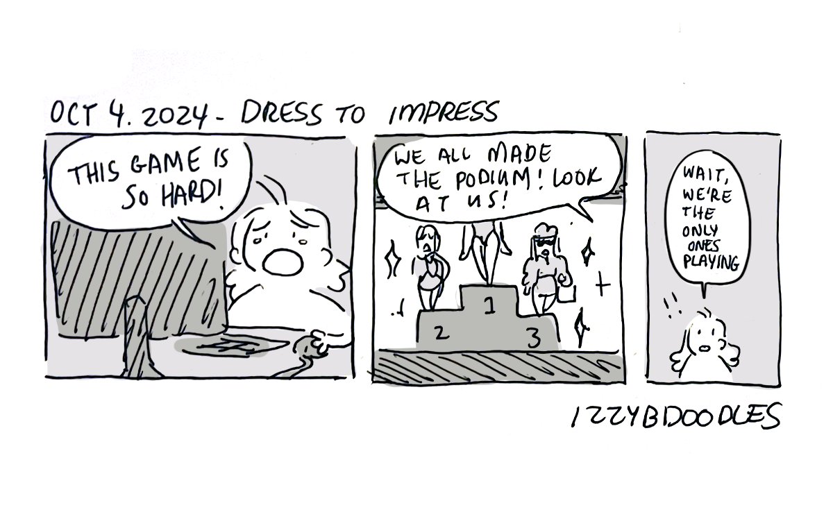 izzybdoodles's tweet photo. daily comics oct 4 - dress to impress https://t.co/PoUfN0VYOs