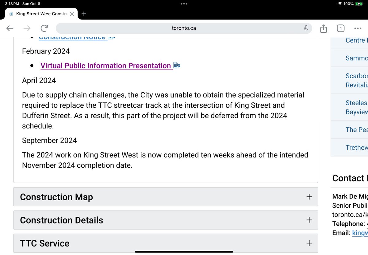 acerman372's tweet photo. @CityNewsTO The only reason they finished ahead of schedule was because they didn’t have the materials to complete it. There will be more disruptions in the near future. https://t.co/OxO6LsPqVp