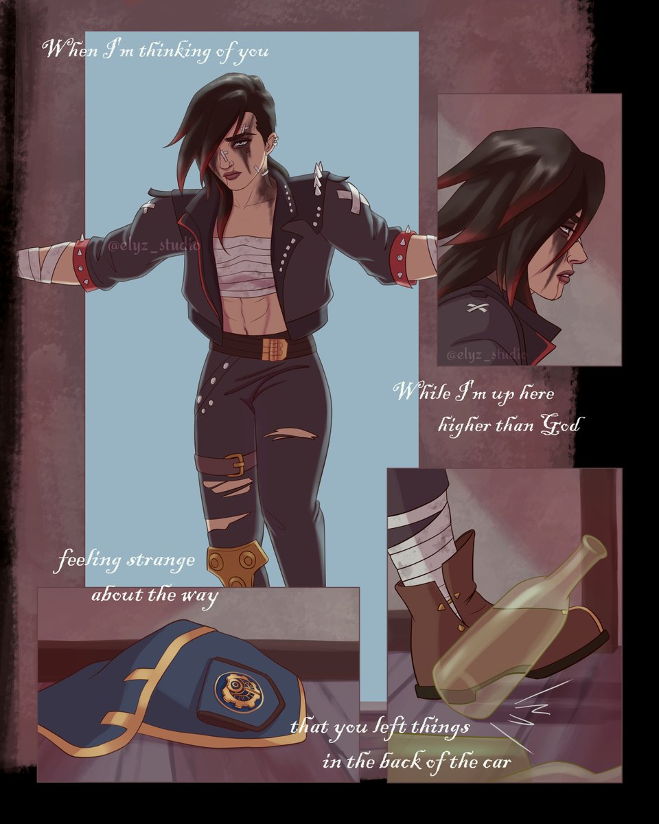 elyz_studio's tweet image. Ever since I heard that King Princess' song snippet, I know I gotta create some CaitVi steamy angst comic and here it is! Today is also Vi day of #Arctober so I hope y'all enjoy this (or cry to it idk ๐ฅฒ)
#arcane #caitvi #comic #gl #wlw #sapphic #lesbian #digitalart