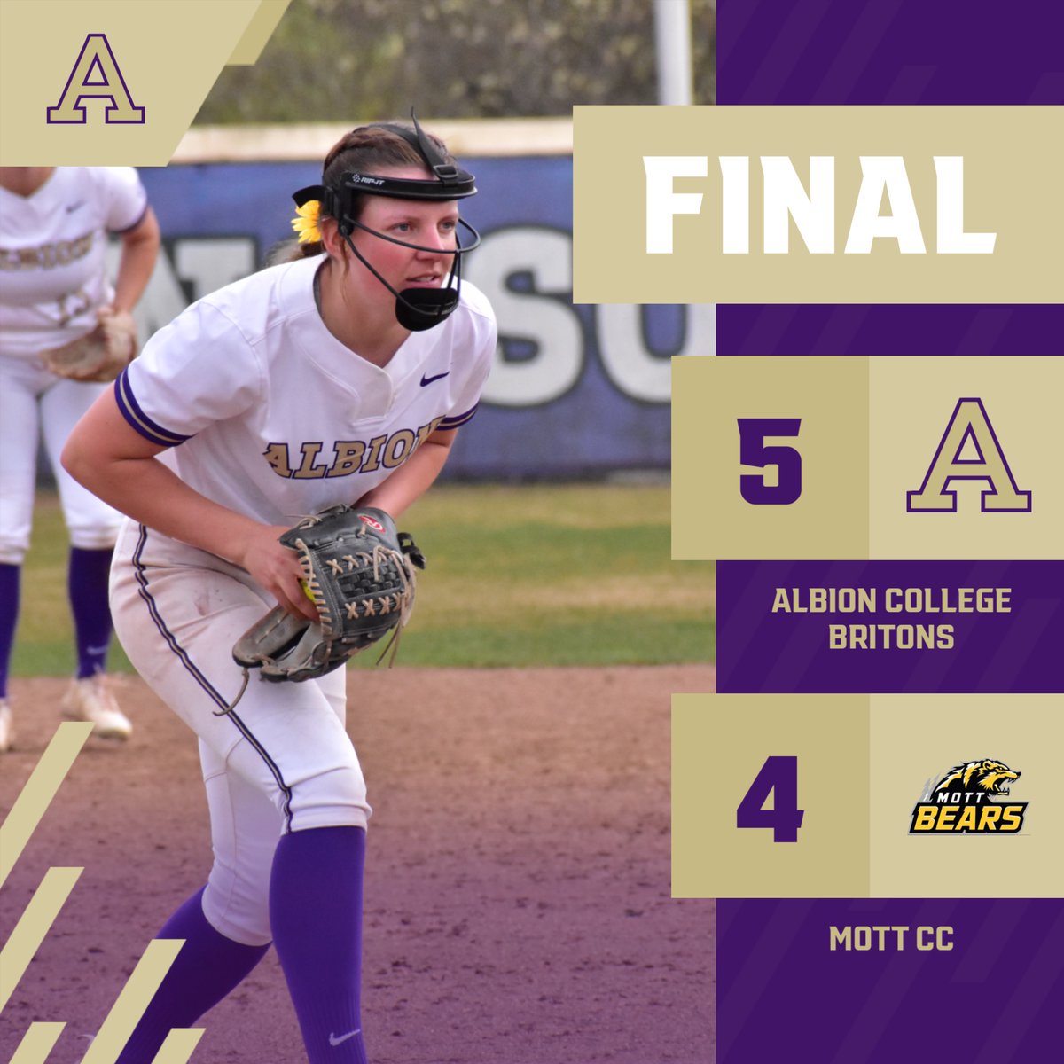 Brown and Zaskowski split game 1 for a Albion College win! Wilkin lead the team offensively with a 2 RBI double!