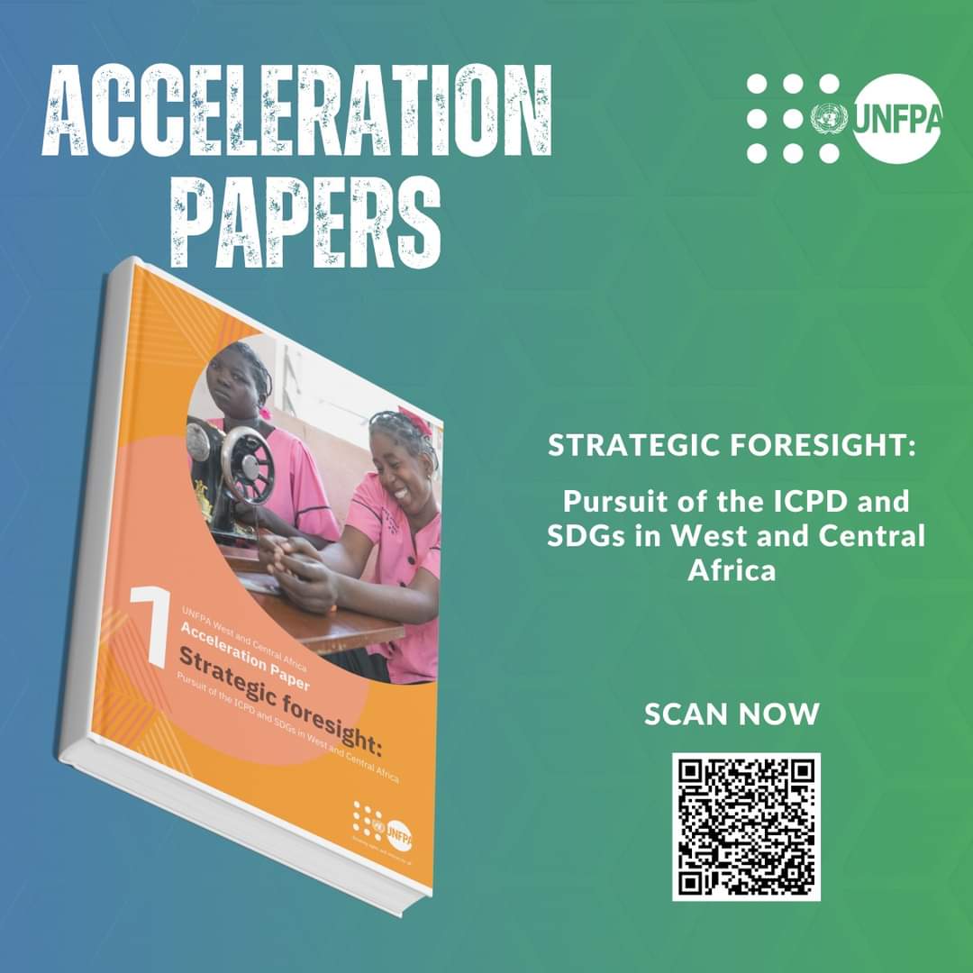 📢 <a href="/UNFPA_WCARO/">UNFPA WCARO</a> and its partners are committed to accelerate progress towards <a href="/UN_SDG/">UN Sustainable Development Group 🇺🇳</a>.  Read the series of acceleration papers, the first is on Strategic Foresight 👉 :// unf.pa/47LSbp8
<a href="/UNFPA/">UNFPA</a> <a href="/Atayeshe/">UNFPA Executive Director</a> <a href="/ecowas_cedeao/">Ecowas - Cedeao</a> <a href="/CEEAC_ECCAS/">CEEAC_ECCAS</a> <a href="/unis_sahel/">UNISS</a> <a href="/UNDPAfrica/">UNDP Africa</a> @unicef_wca