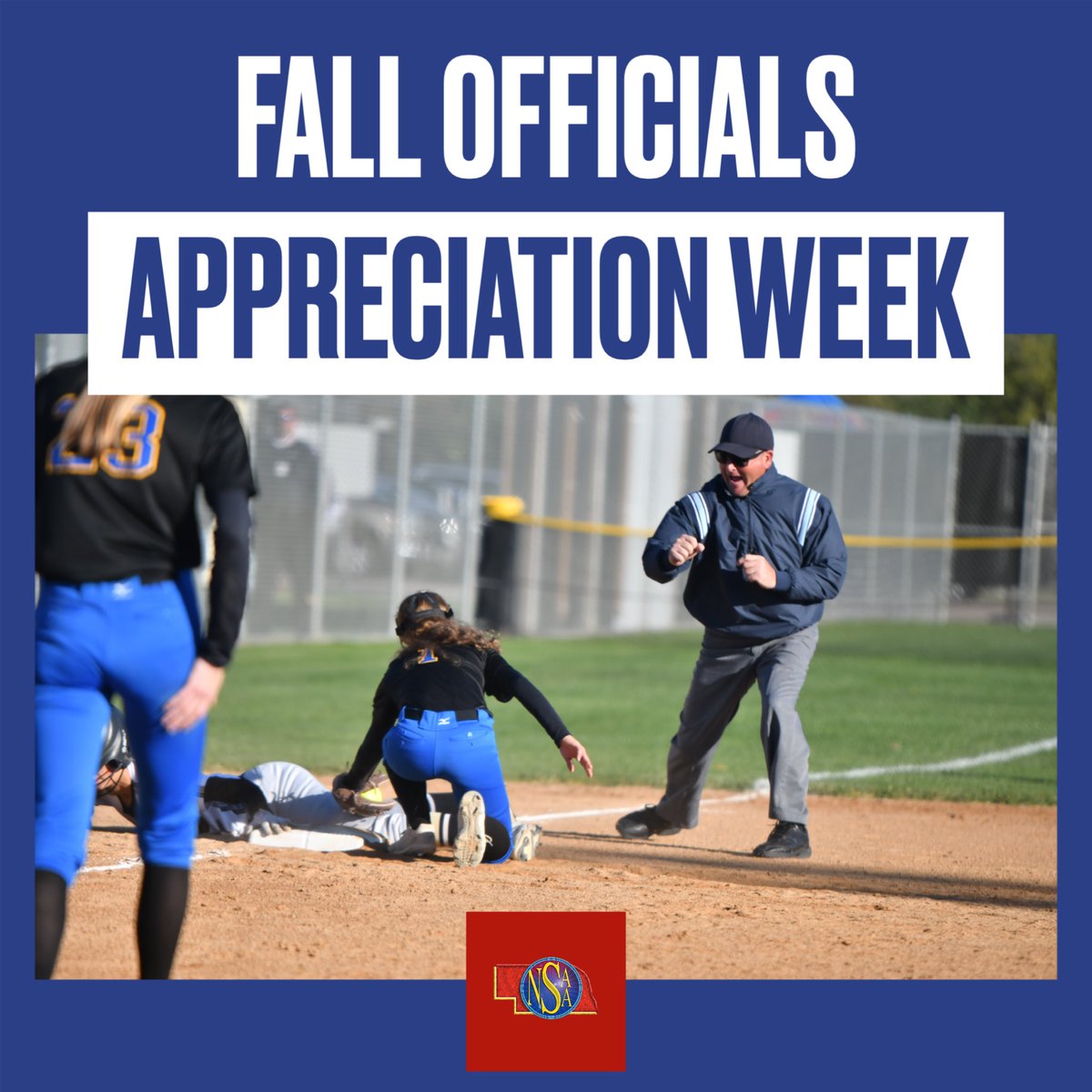 We continue to celebrate National High School Activities month this week with Fall Officials Appreciation Week!

Let’s show our appreciation to the men and women who help provide opportunities for thousands of student-athletes that participate in NSAA activities! #nebpreps