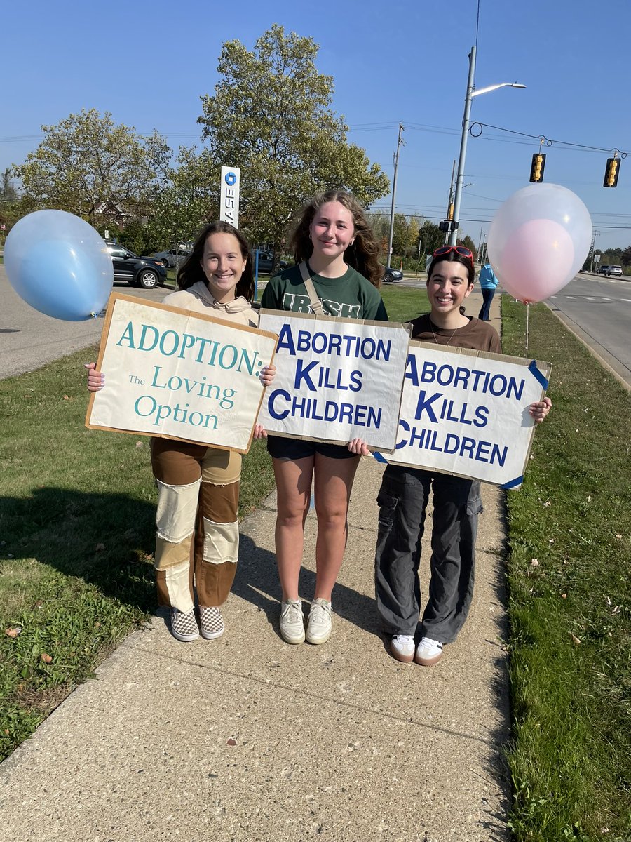 Students for Life from <a href="/GRWestCatholic/">West Catholic High School</a> promoted the sanctity of life at the annual Life Chain today.