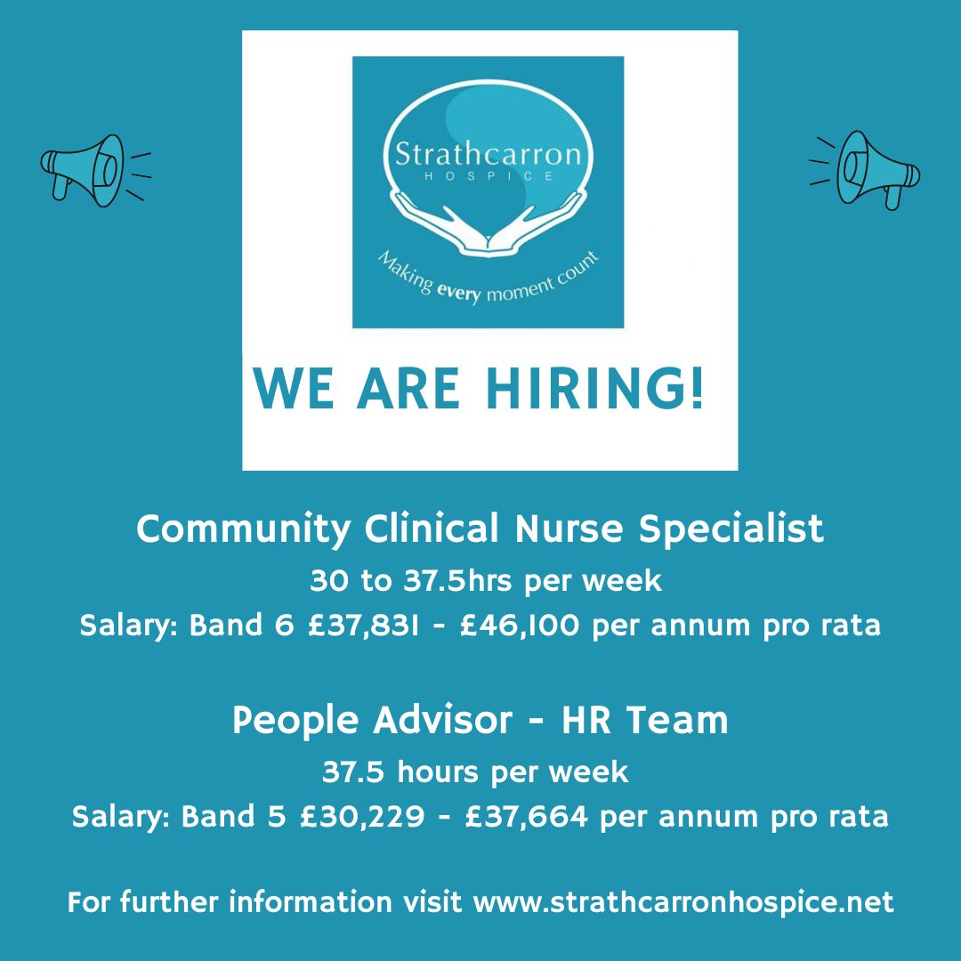 📣 WE ARE HIRING! 📣 

Join our fantastic team and make a difference in your community!

🩺 Community Clinical Nurse Specialist (CNS) 30 - 37.5 hours p/w
 
👩‍💼 People Advisor - HR Team 37.5 hours p/w 
 
 Closing date: Fri 18 Oct. More info ➡️ buff.ly/3D1YOTh 

#recruitment