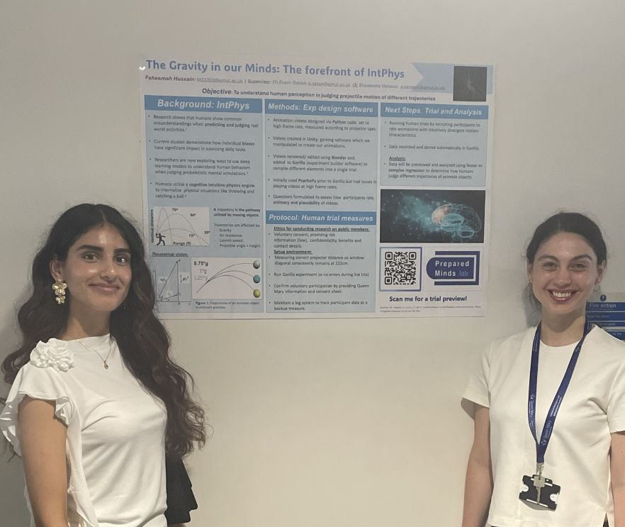 PreparedLab's tweet image. Faheemah Hussain @faheemah88 + Dr Ecem Ozkan @ecozka from @PreparedLab featured while presenting their poster at Summer Training Research Initiative to Support Diversity and Equality #STRIDE @QMUL @QM_SBBS -> moving frontiers in #cognition & #gravity ! seresearch.qmul.ac.uk/pce/stride/