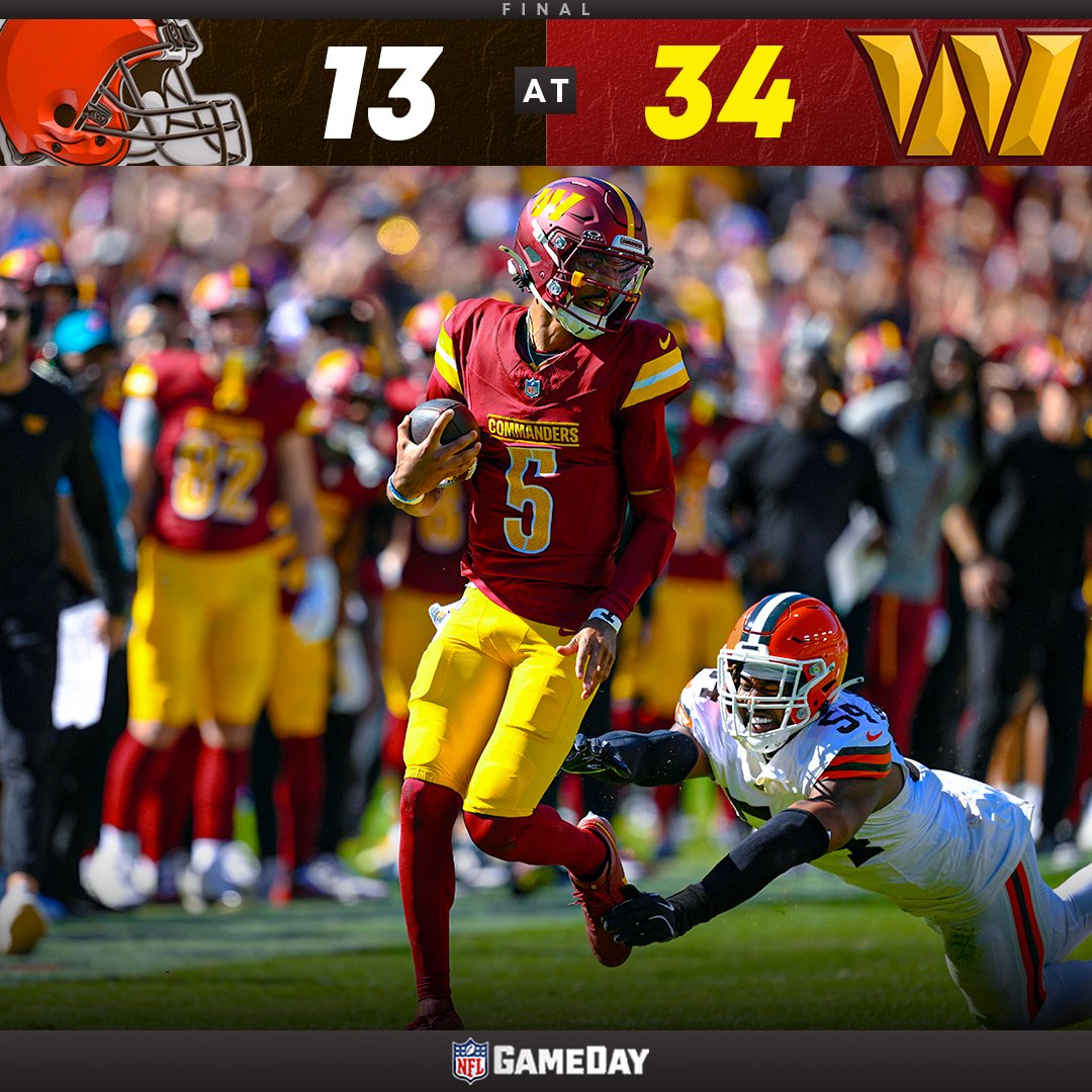 NFLGameDay's tweet image. .@Commanders keep on rollin! 😎

#CLEvsWAS | #RaiseHail