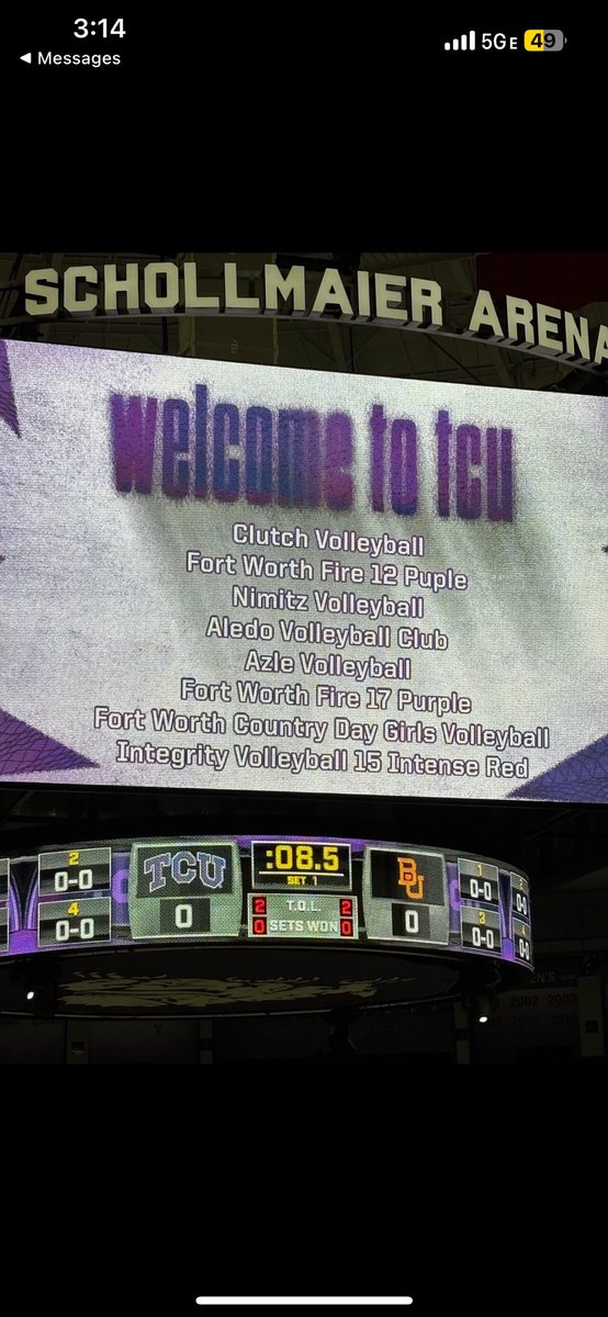 nimitzvb's tweet image. TCU vs Baylor volleyball today! Let’s go Frogs🐸💜 #GRIT @IISDAthletics @NimitzVikings